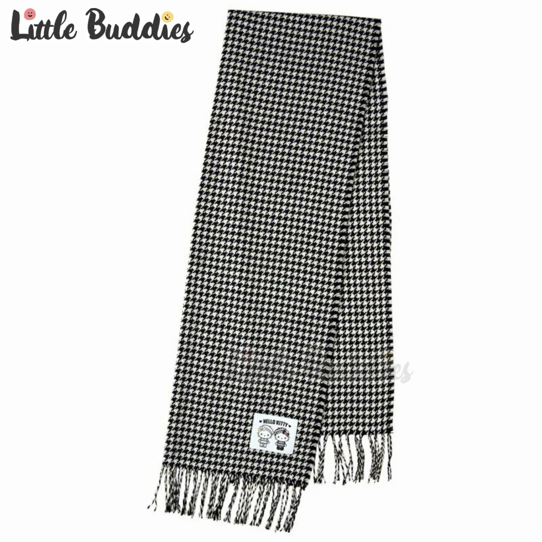 日本 Sanrio Hello Kitty 生日 單色千鳥格Twins設計系列 頸巾