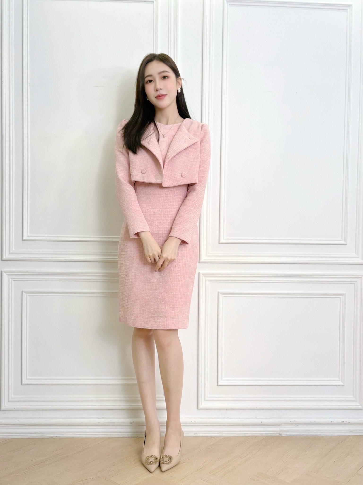 毛呢雙排釦雙層洋