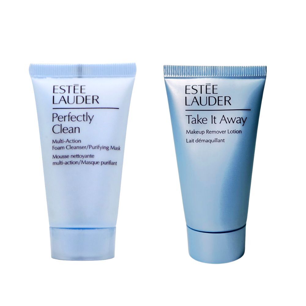 Estee Lauder 雅詩蘭黛 細緻煥采雙效淨化潔面乳(洗面乳/小藍洗)/清新淨潔潔顏露(小藍卸) 30ml  旅行小樣