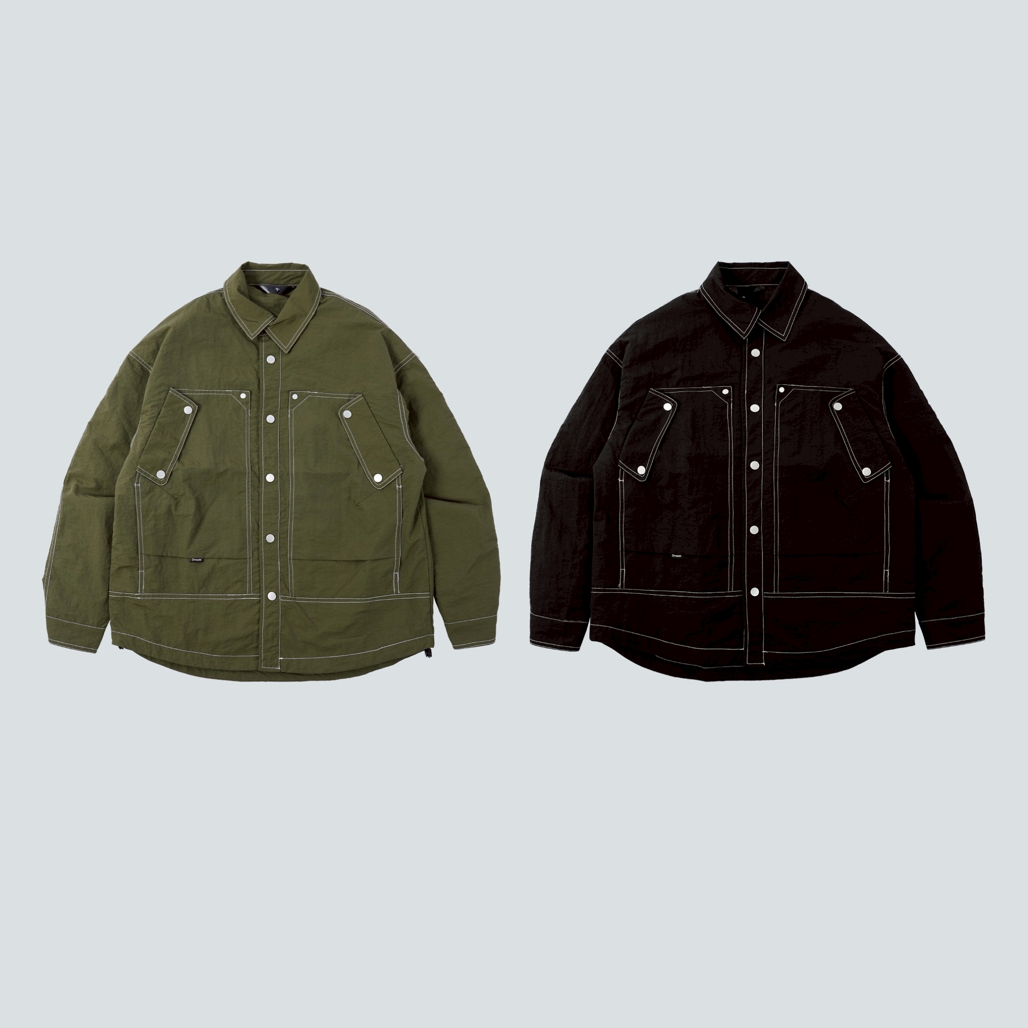 撞色車線立體口袋夾克 V0006