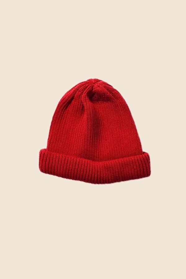 ROTOTO - R5021 棉質針織短版毛帽 （紅色）