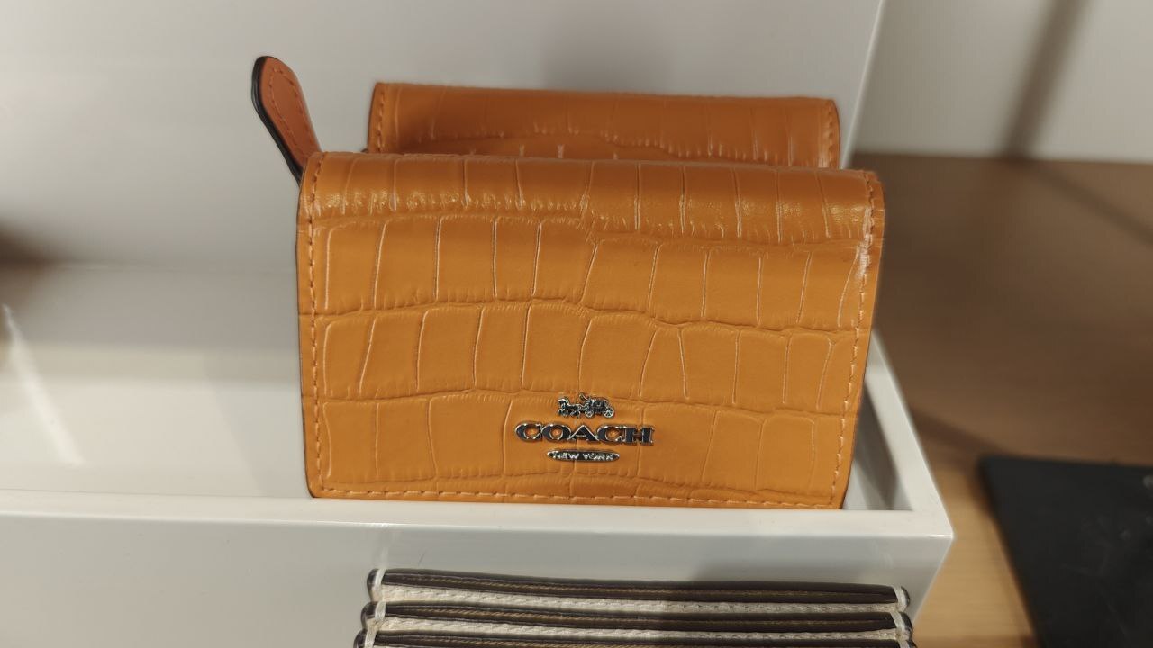 [U] COACH SV/WASHED ORANGE CU914 SMTH LTHR MCR WLT, 196395413744  (UCO148)