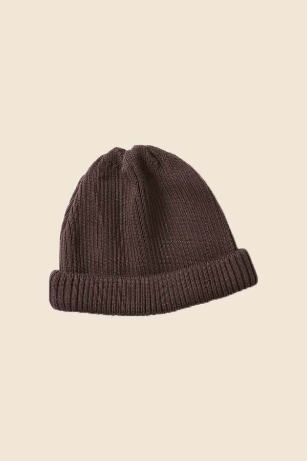 ROTOTO - R5021 棉質針織短版毛帽 （棕色）