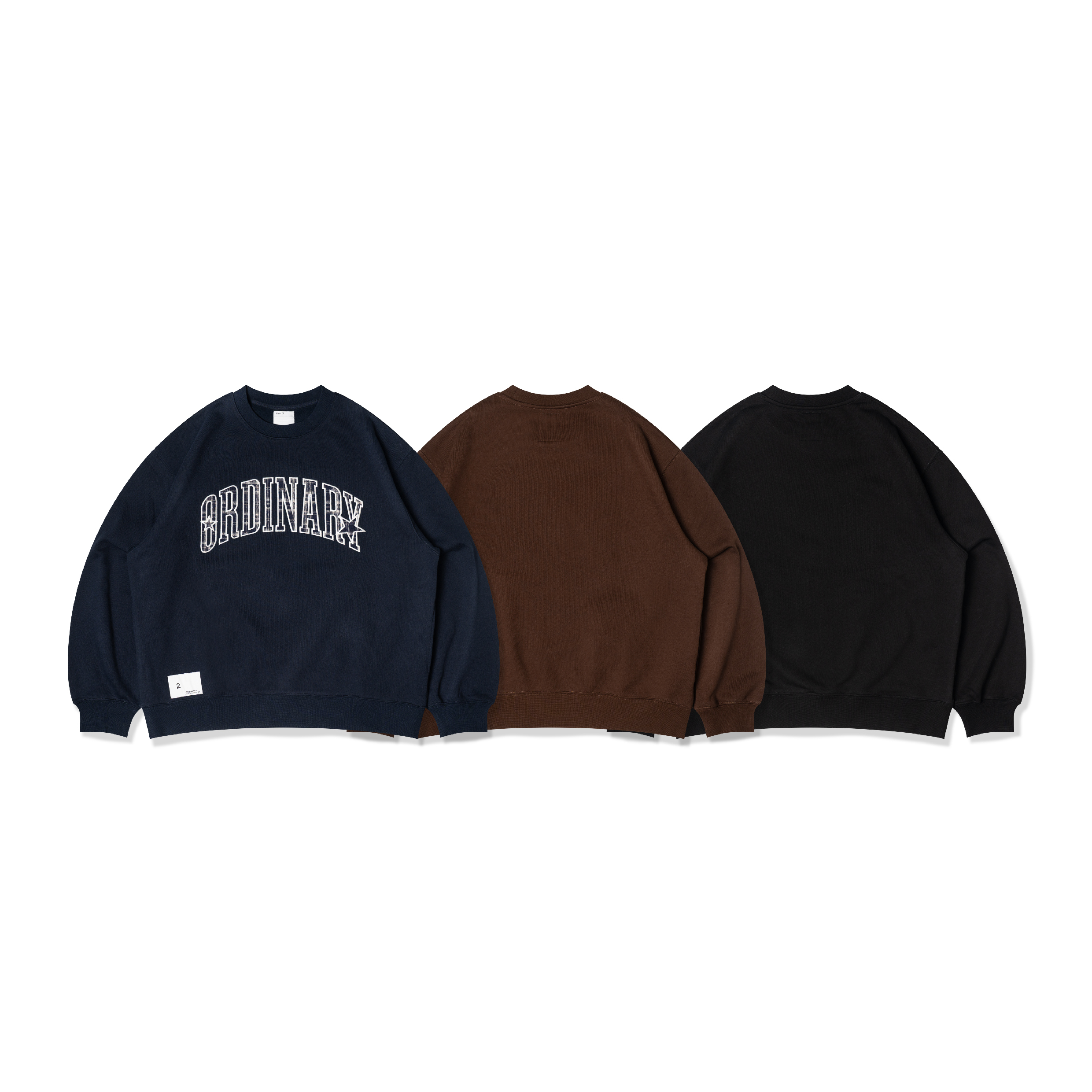 ORDINARY Plaid Sweatshirt 格紋星貼布大學Tee