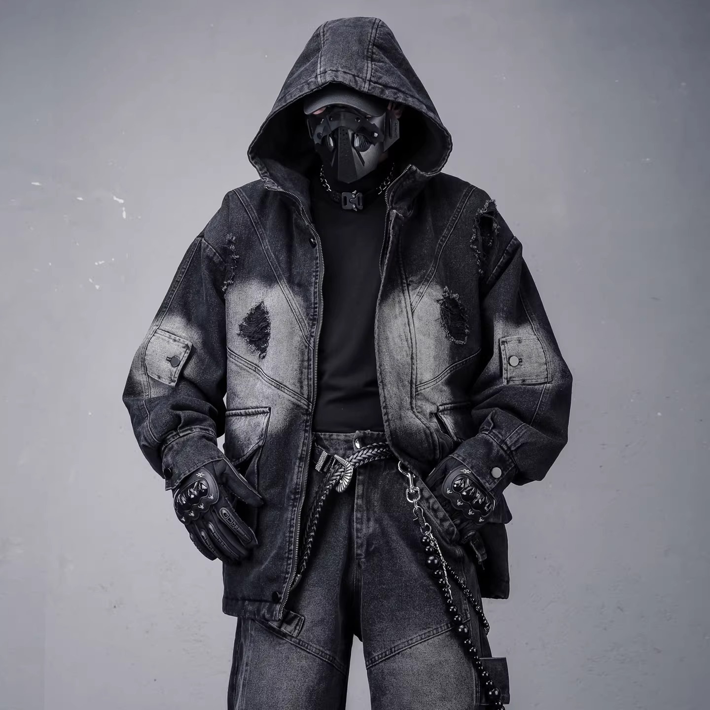 𝙏𝙀𝘾𝙃𝙒𝙀𝘼𝙍 廢土重工洗水牛仔外套