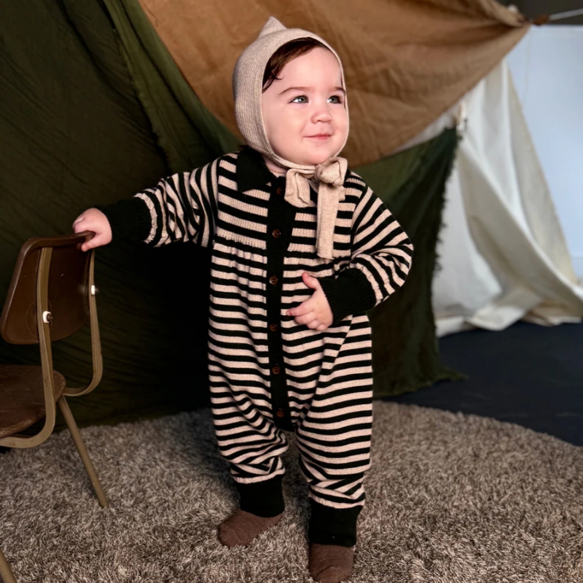 MABLI 條紋連身衣 ARTIST ROMPER - IVY STRIPE