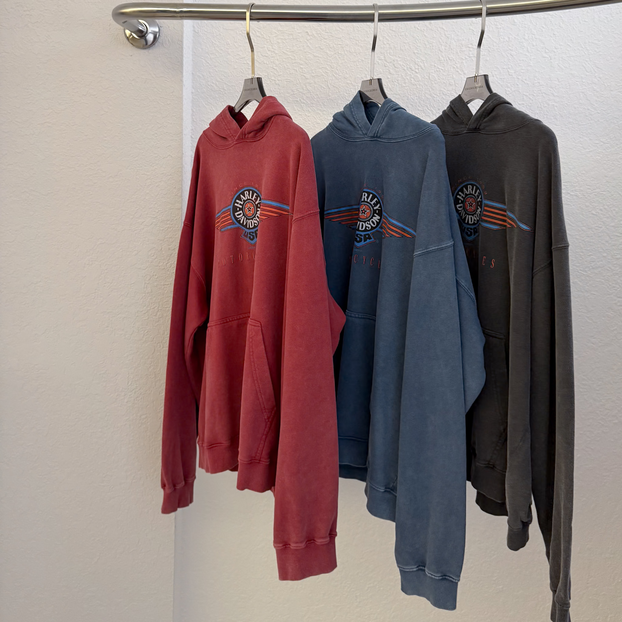 N22 (男版)無磨毛配色水洗連帽T(灰)