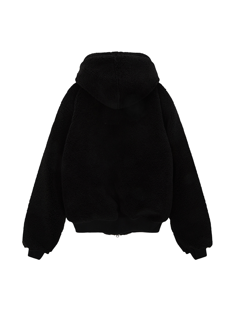 搖粒絨連帽外套男款 黑色