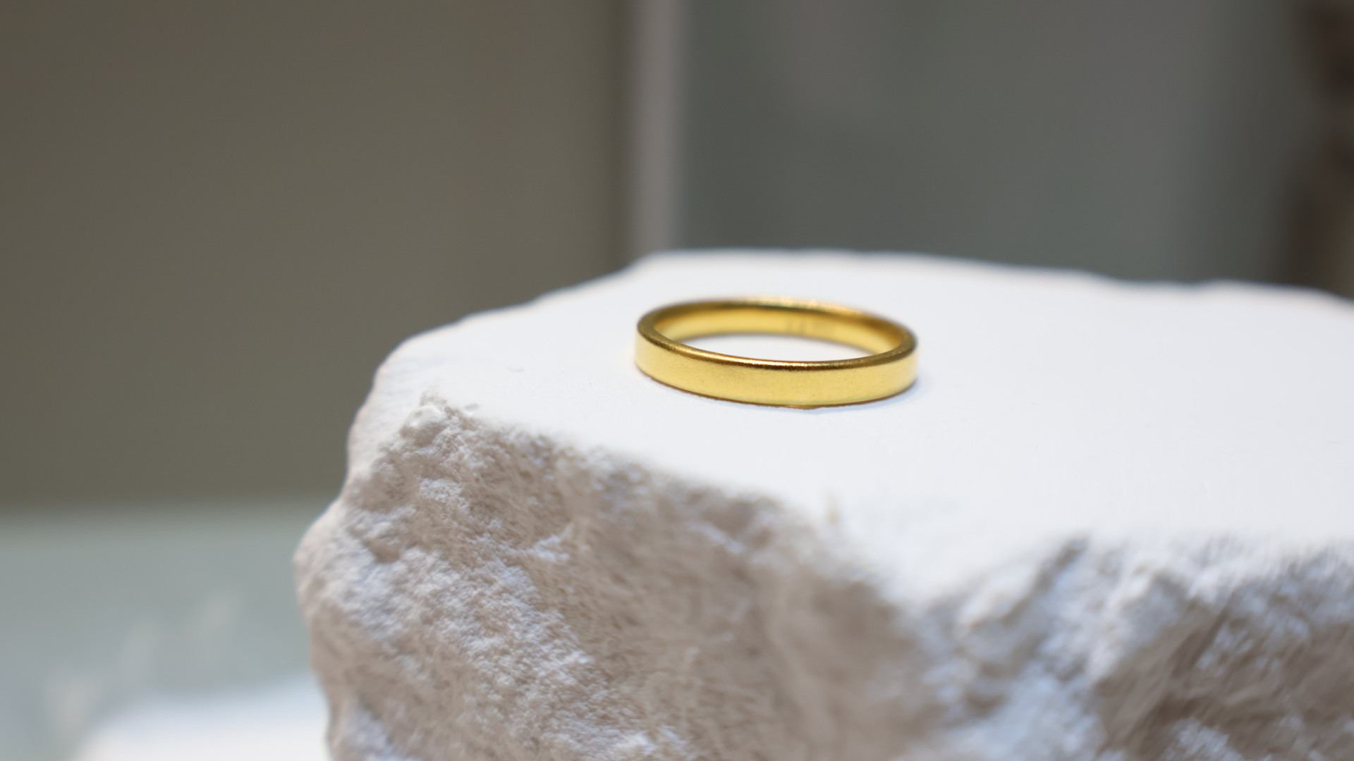 寬版古法霧面素圈