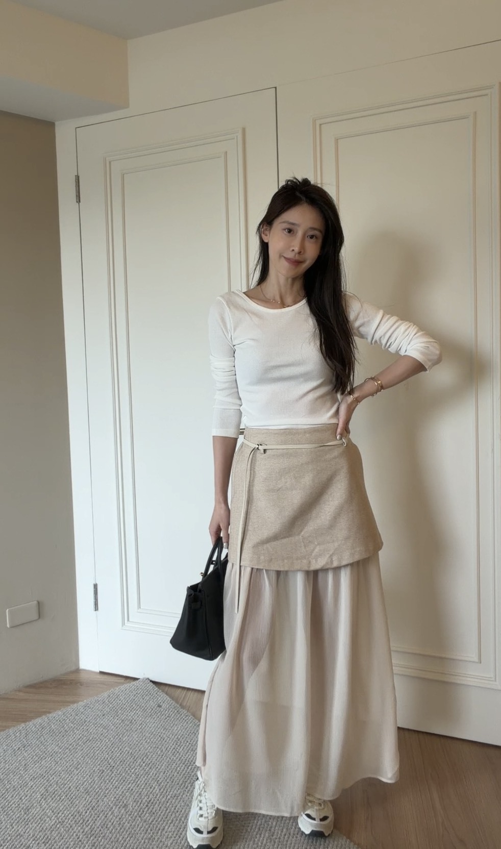 ｜韓國｜秋冬款拼接材質仙女裙*少量現貨*