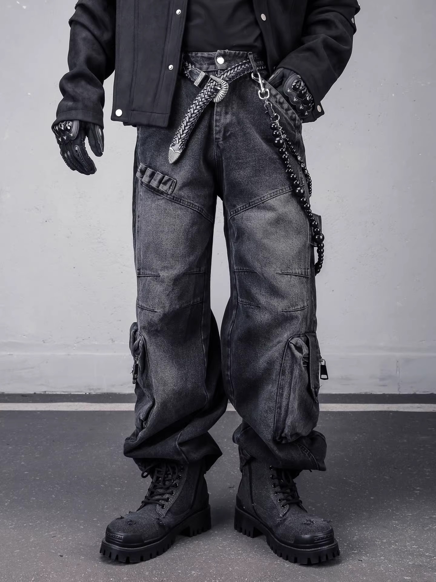 𝙏𝙀𝘾𝙃𝙒𝙀𝘼𝙍 機能龐克重工廢土牛仔褲