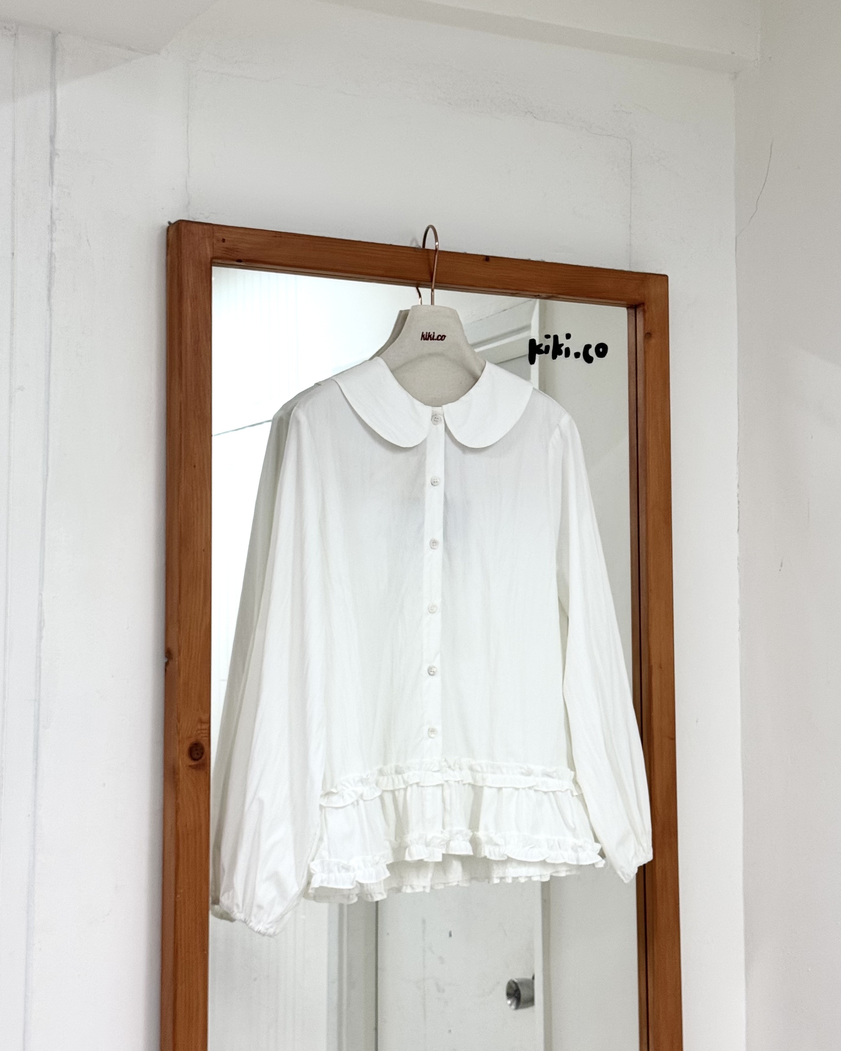 小娃領雙層ruffle底裇衫