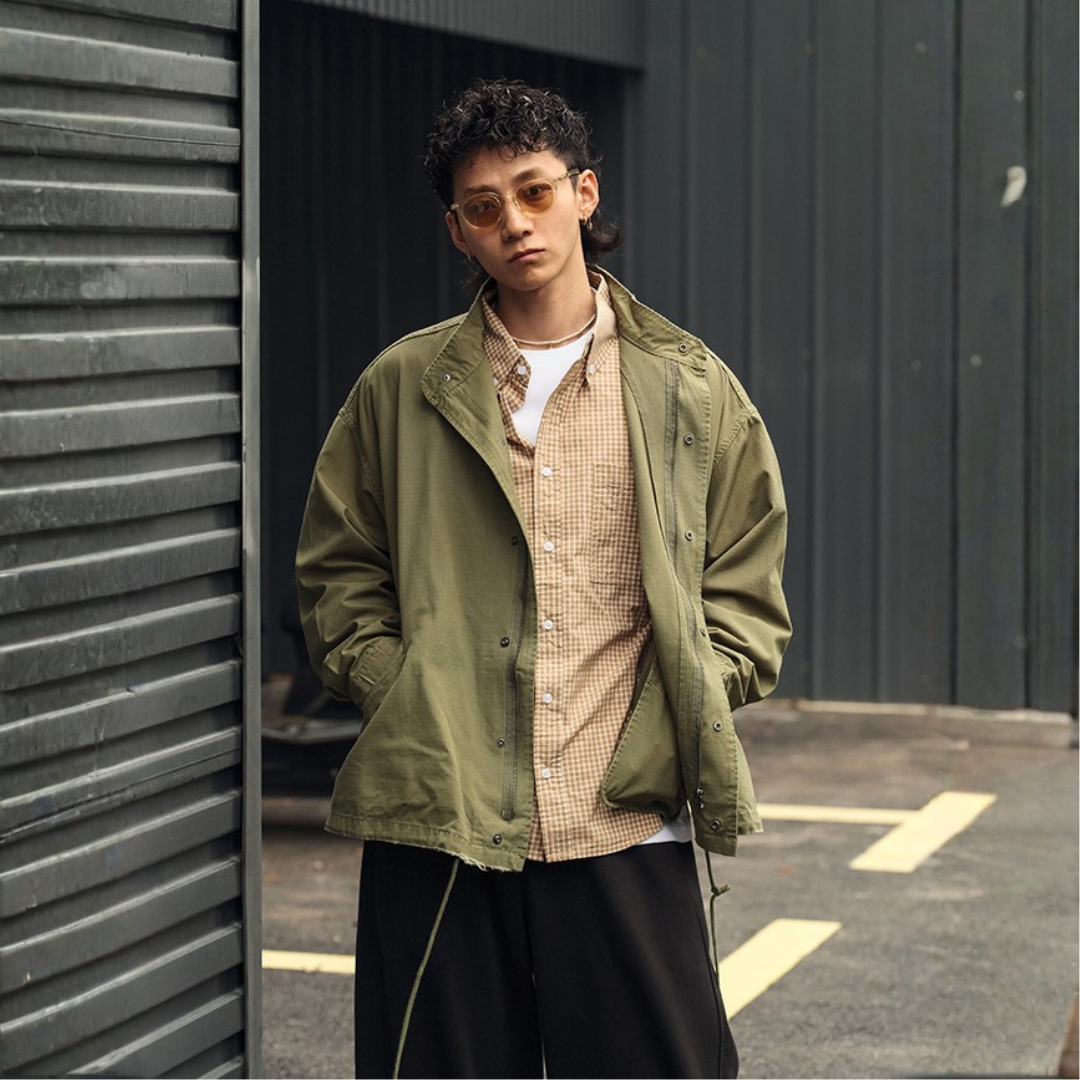 經典M51改良寬鬆水洗立領夾克