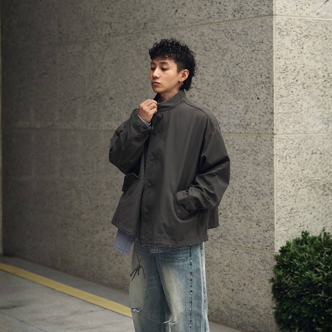 經典M51改良寬鬆水洗立領夾克