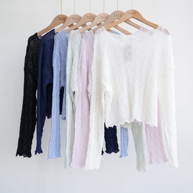 法朵Fado shop｜麻花捲邊短版針織衫 0114044 六色