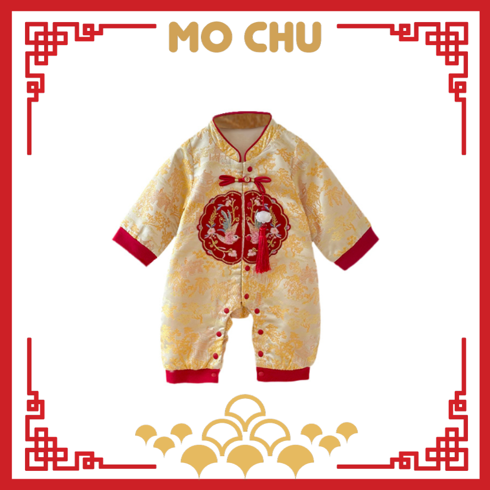 (90cm現貨)雙燕古城長袖連身衣