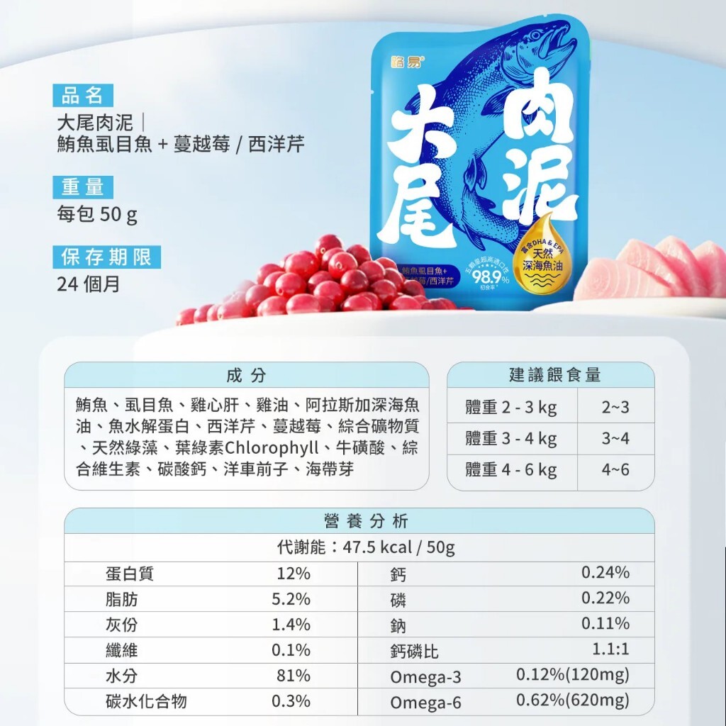 路易貓砂 LOUIS｜ 大尾肉泥魚油主食餐包