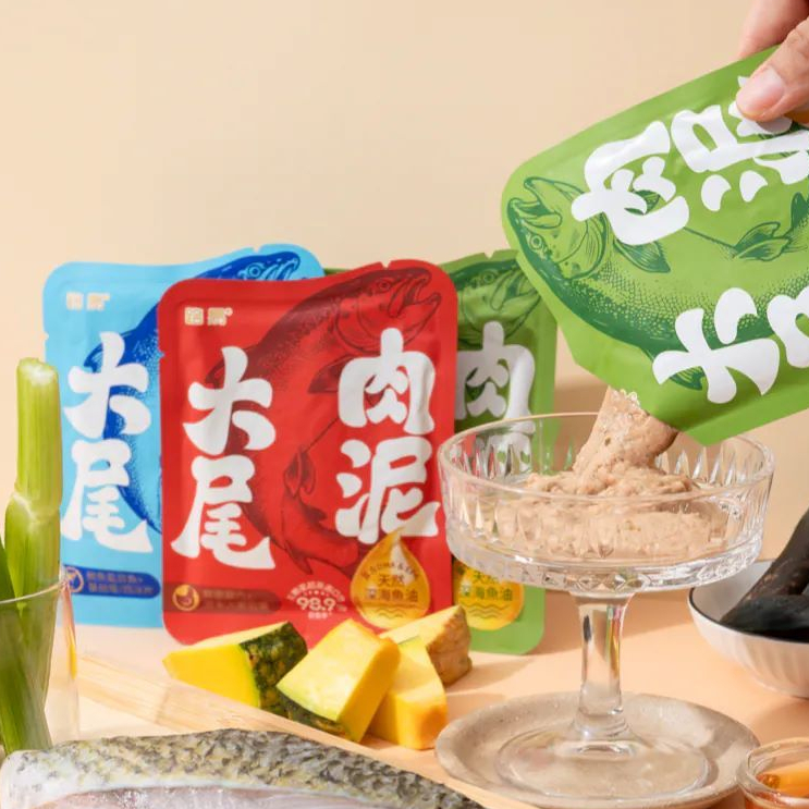 路易貓砂 LOUIS｜ 大尾肉泥魚油主食餐包