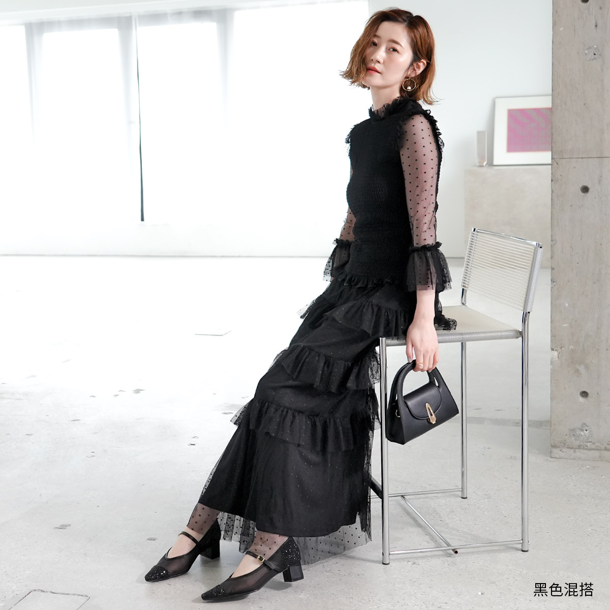 仙女風格 薄紗單帶瑪莉珍鞋【SY032】