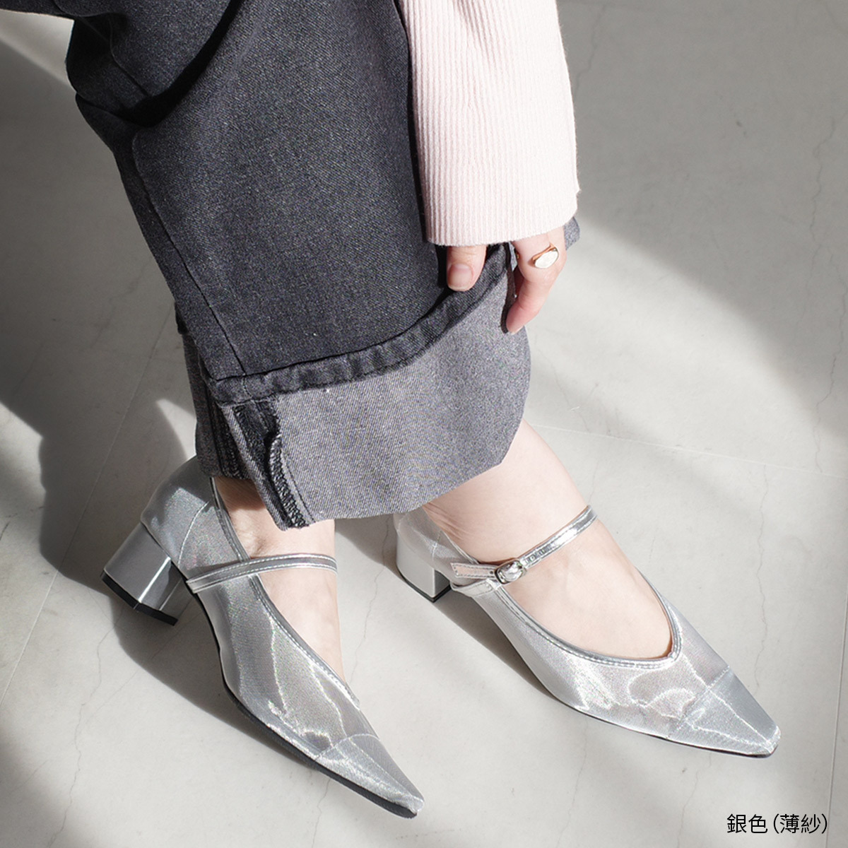 仙女風格 薄紗單帶瑪莉珍鞋【SY032】