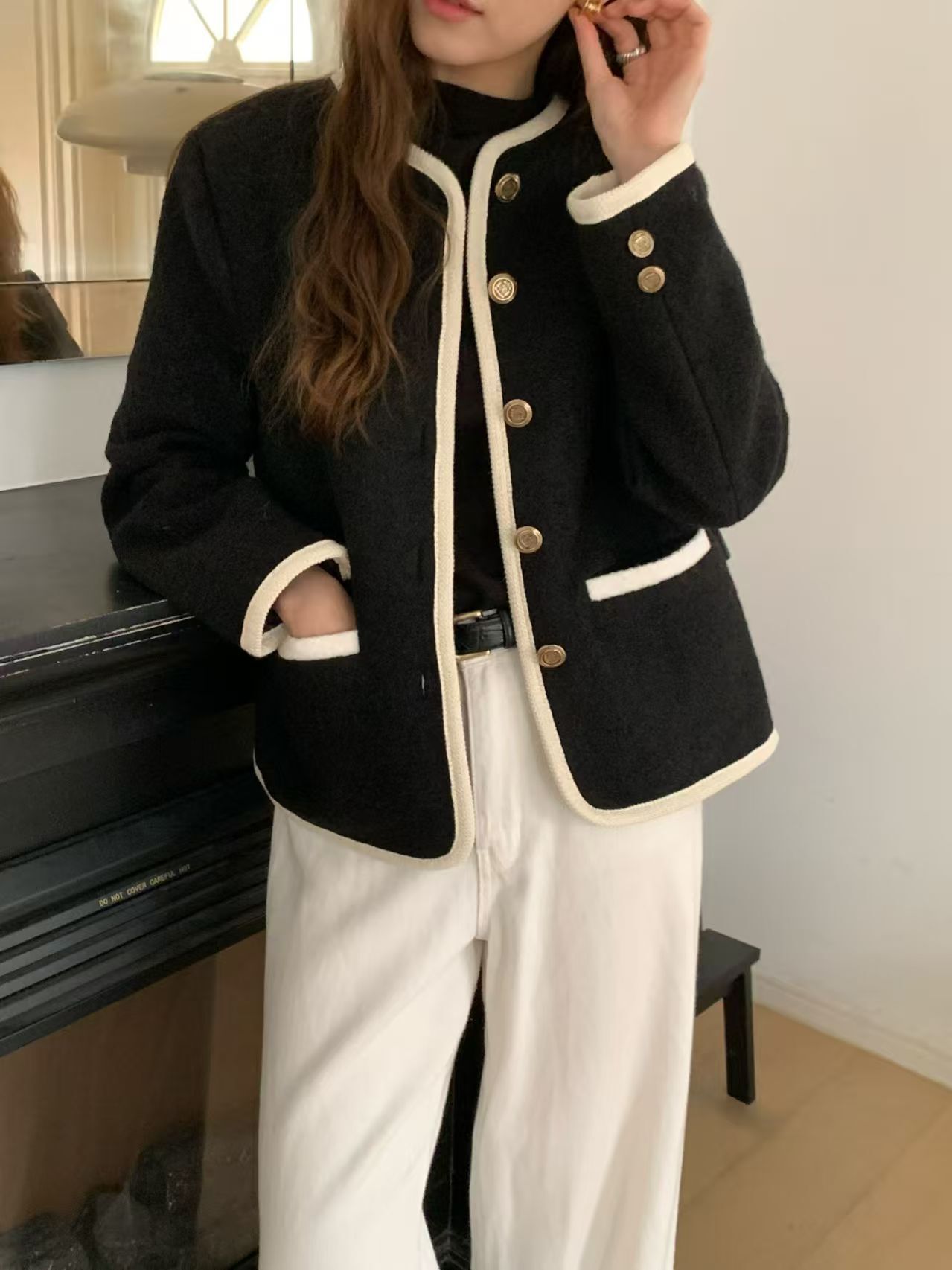 MN5231 法式名媛小香滾邊外套