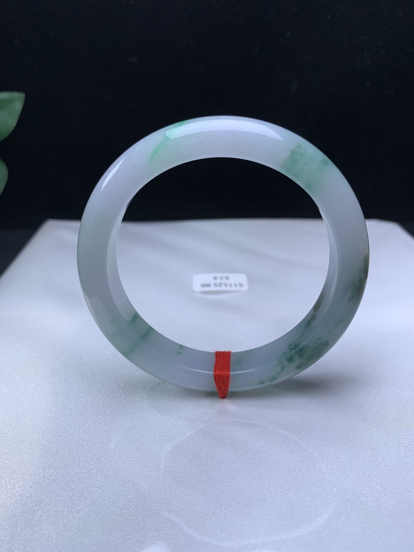 1110339 57.4mm翡翠飄花正圈手鐲 (56-58)