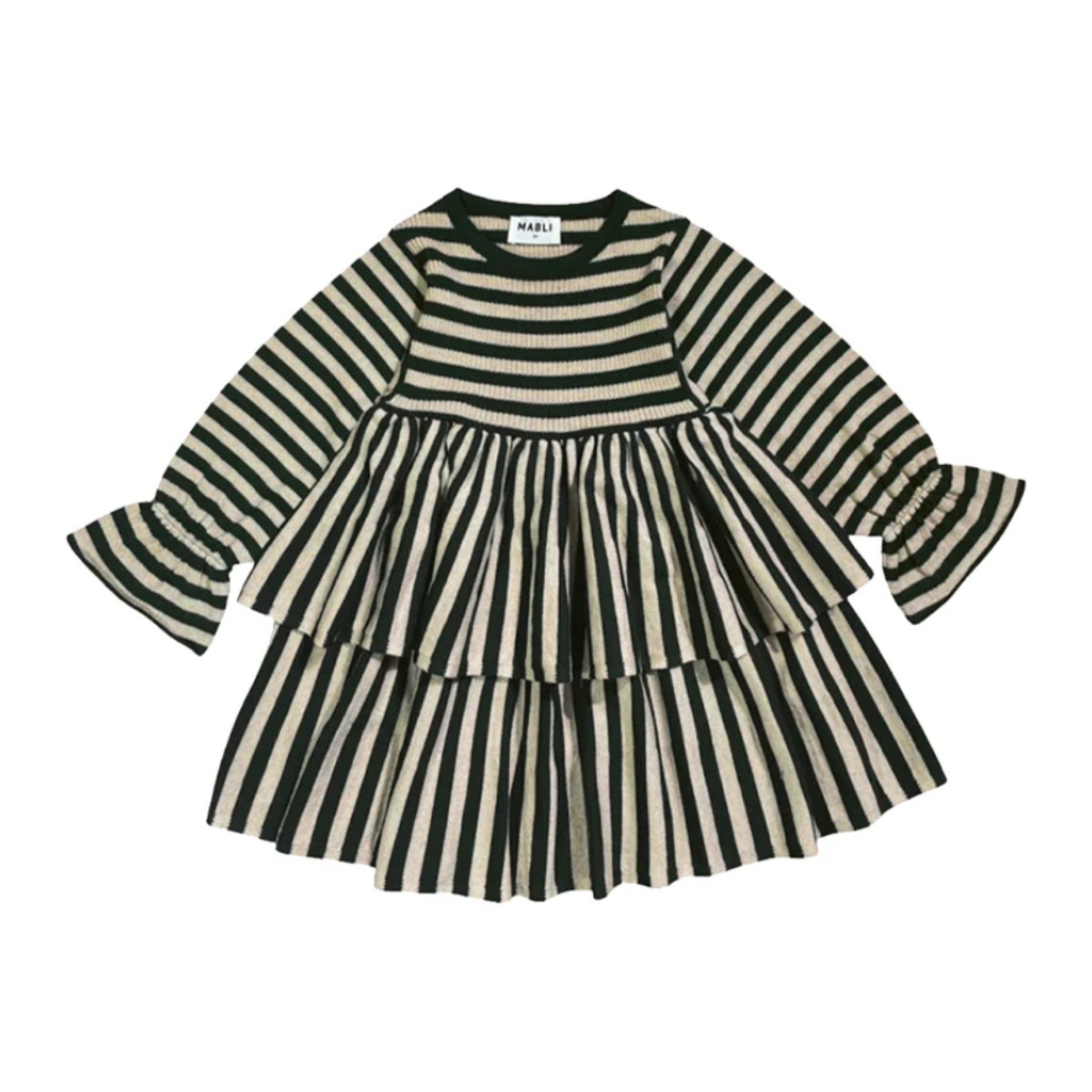 MABLI 雙層裙襬洋裝 STEVIE DRESS - IVY STRIPE