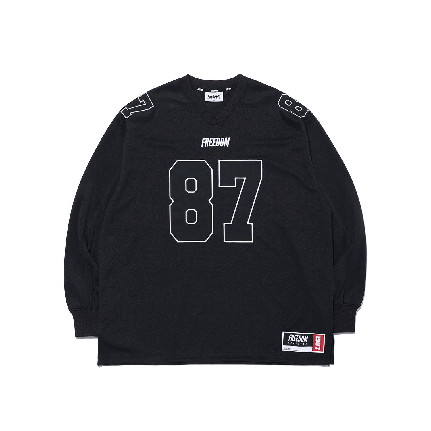 FREEDOM Long Sleeve Rugby Jersey - BLACK