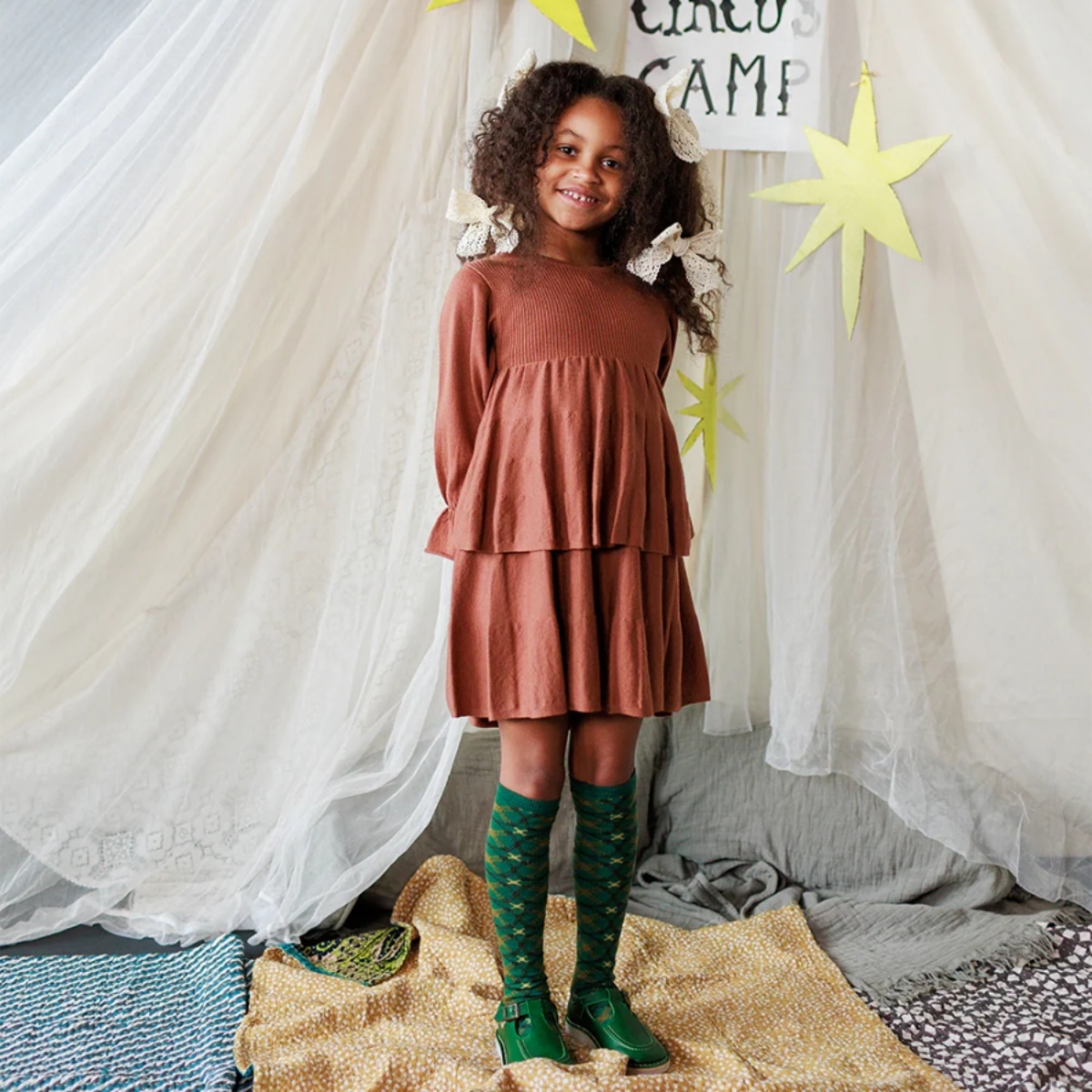 MABLI 雙層裙襬洋裝 STEVIE DRESS - SANDALWOOD