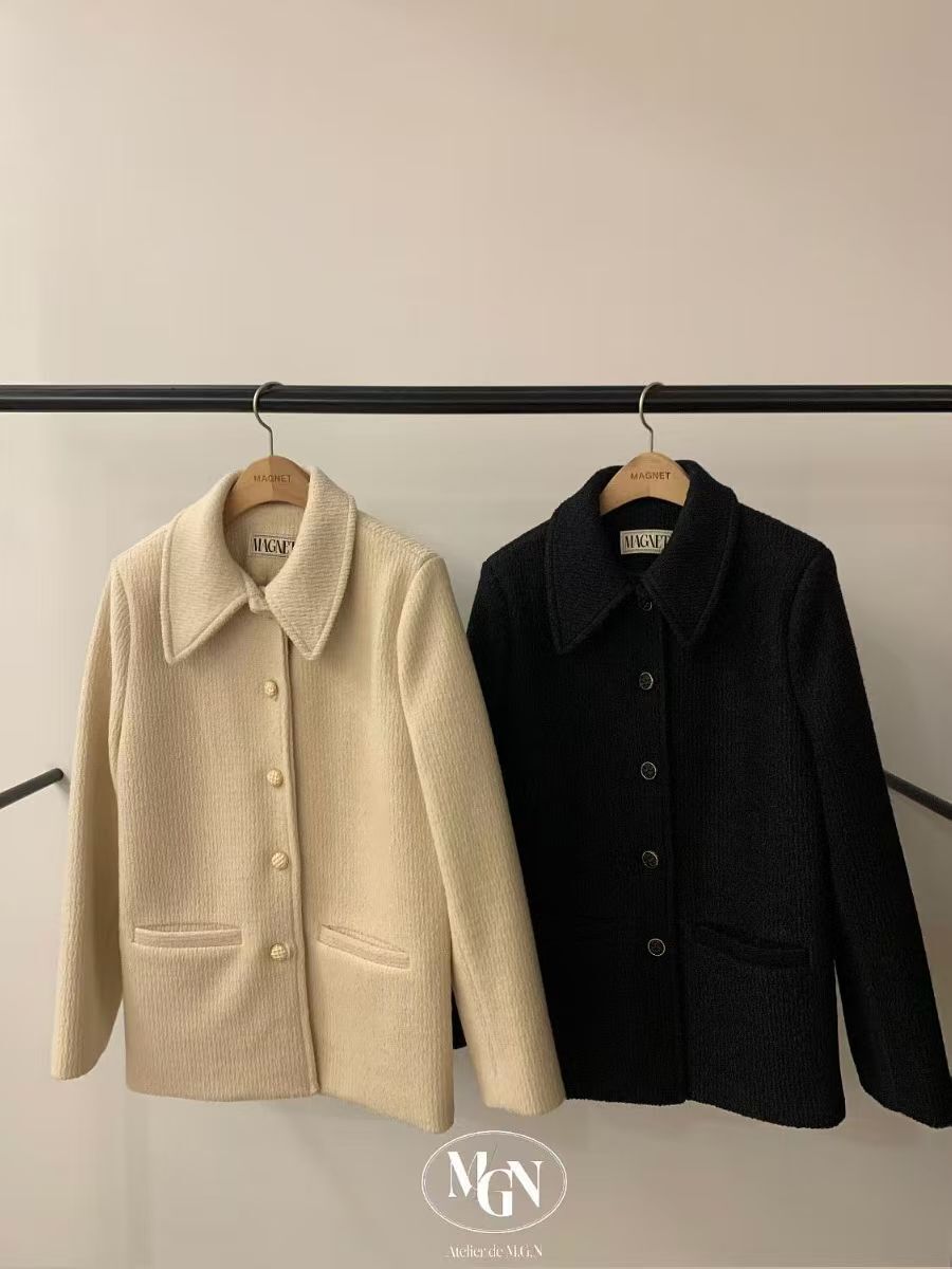 MN5235 韓版羊毛短大衣外套