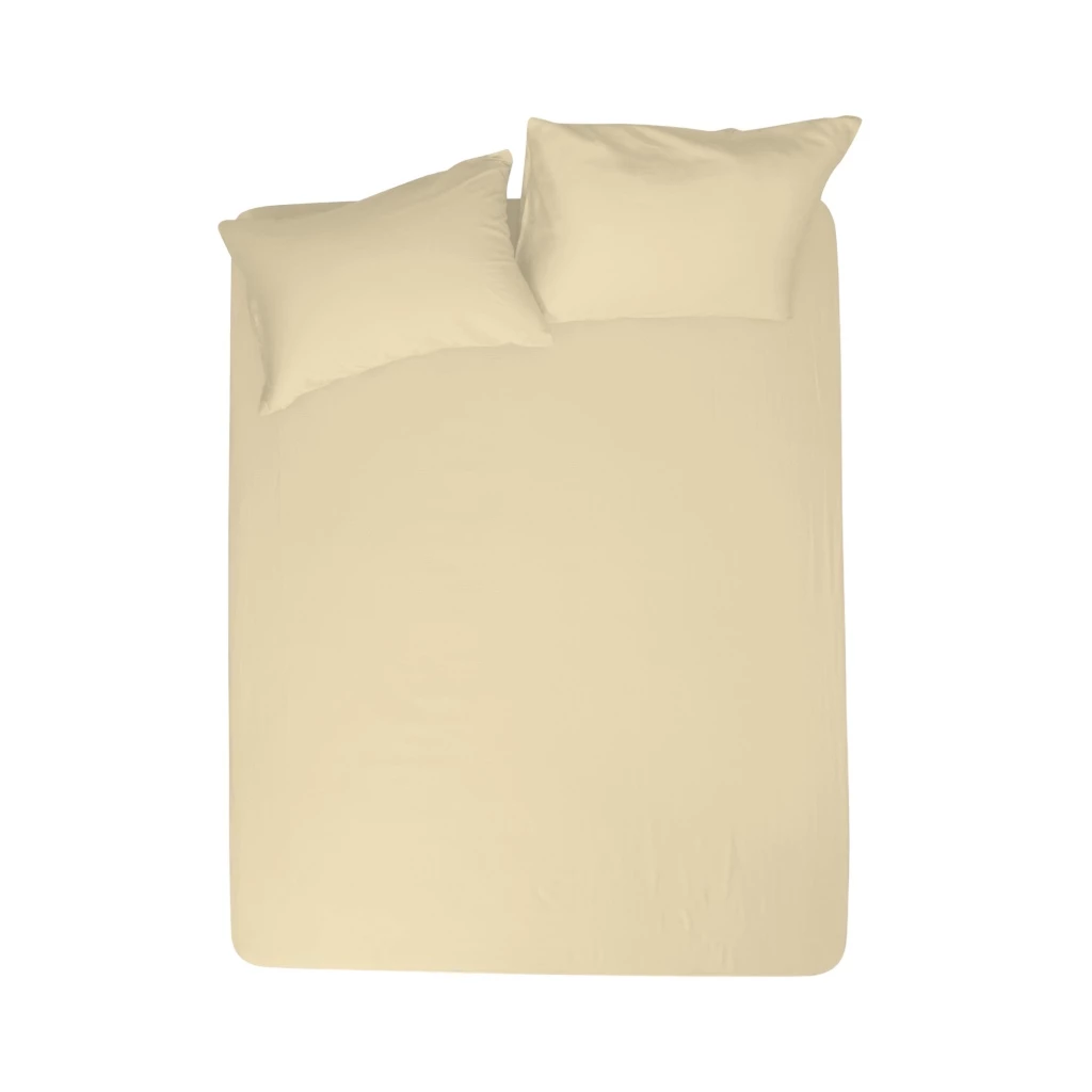 精梳棉 300織床包枕套組 (布蕾黃)