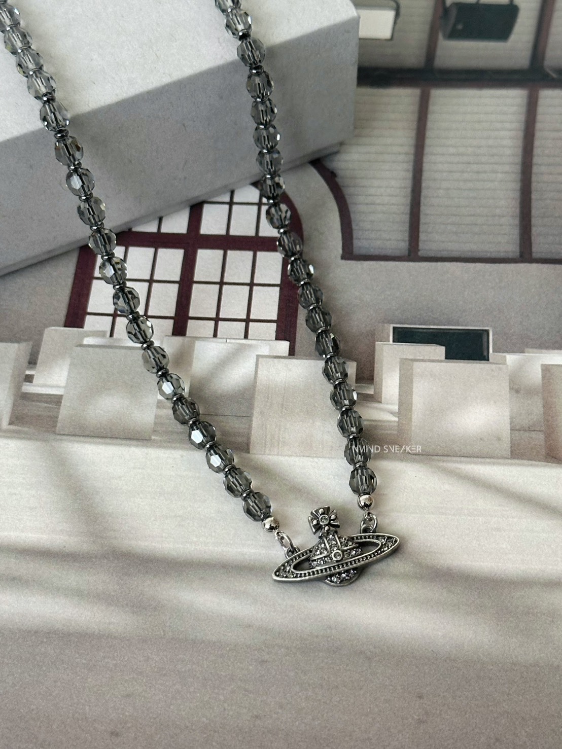 <快速出貨> Vivienne Westwood Man. Messaline 黑鑽星球黑水晶項鍊