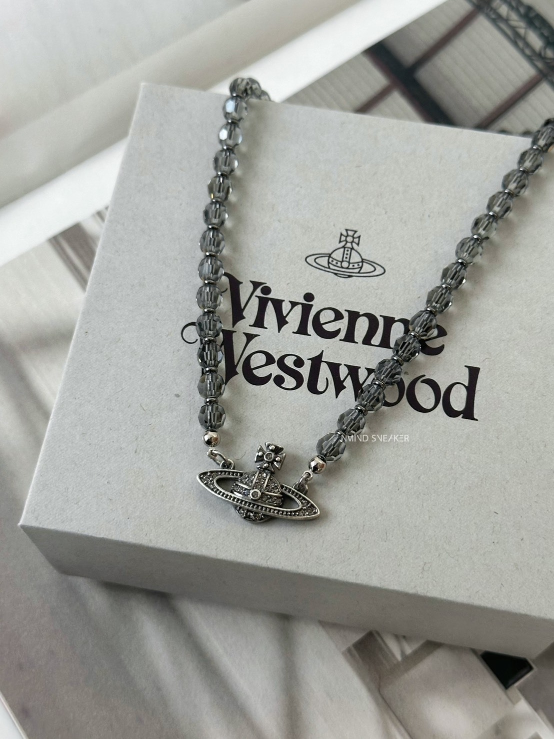 <快速出貨> Vivienne Westwood Man. Messaline 黑鑽星球黑水晶項鍊