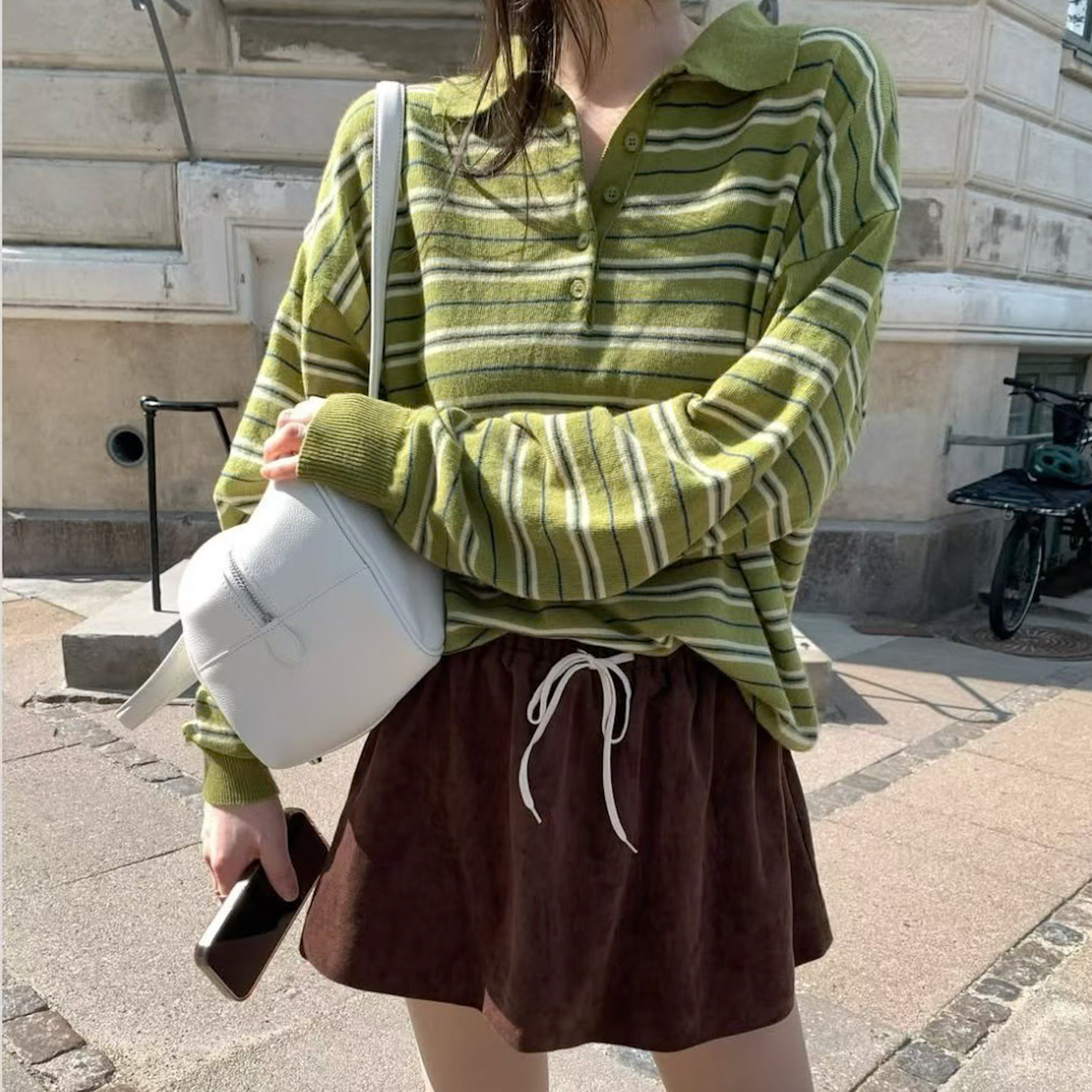 N33 綠條紋POLO羊毛針織衣