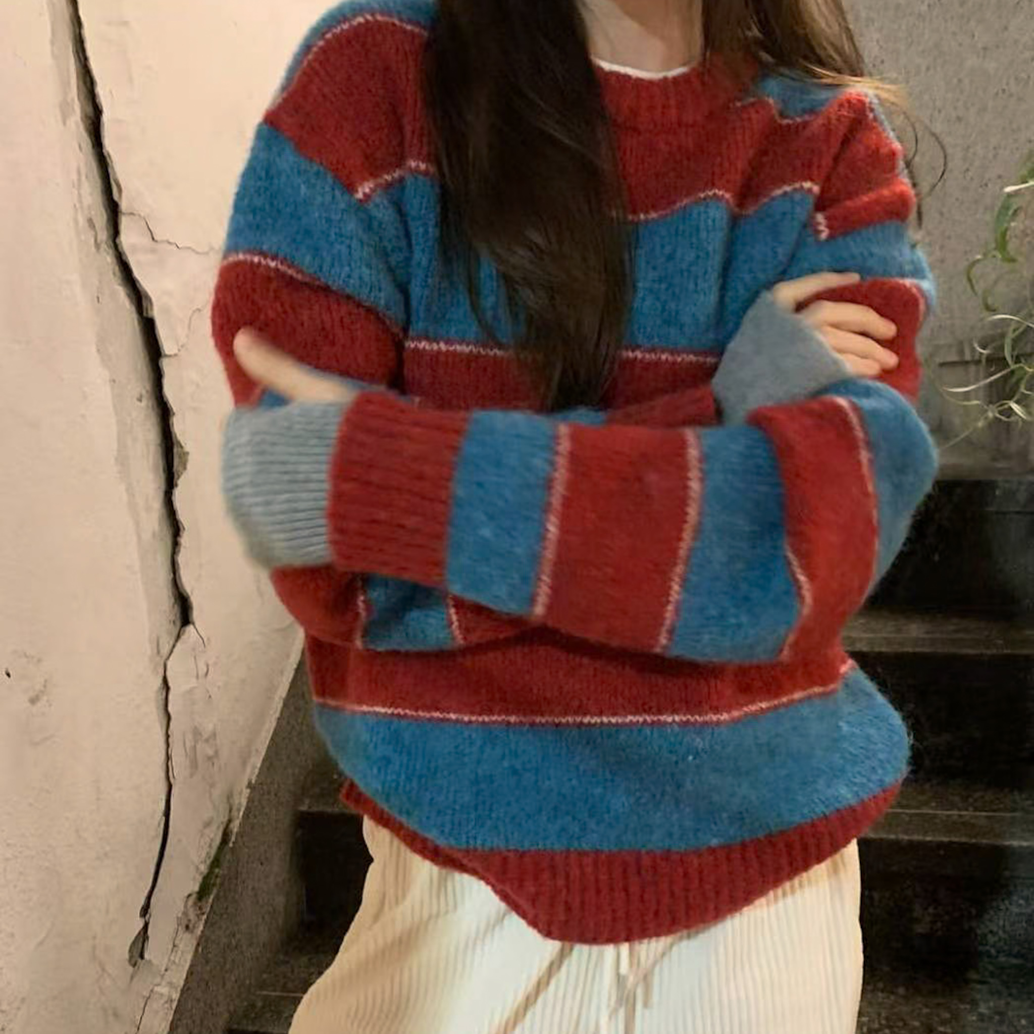 N34 威力配色的淘氣針織毛衣!