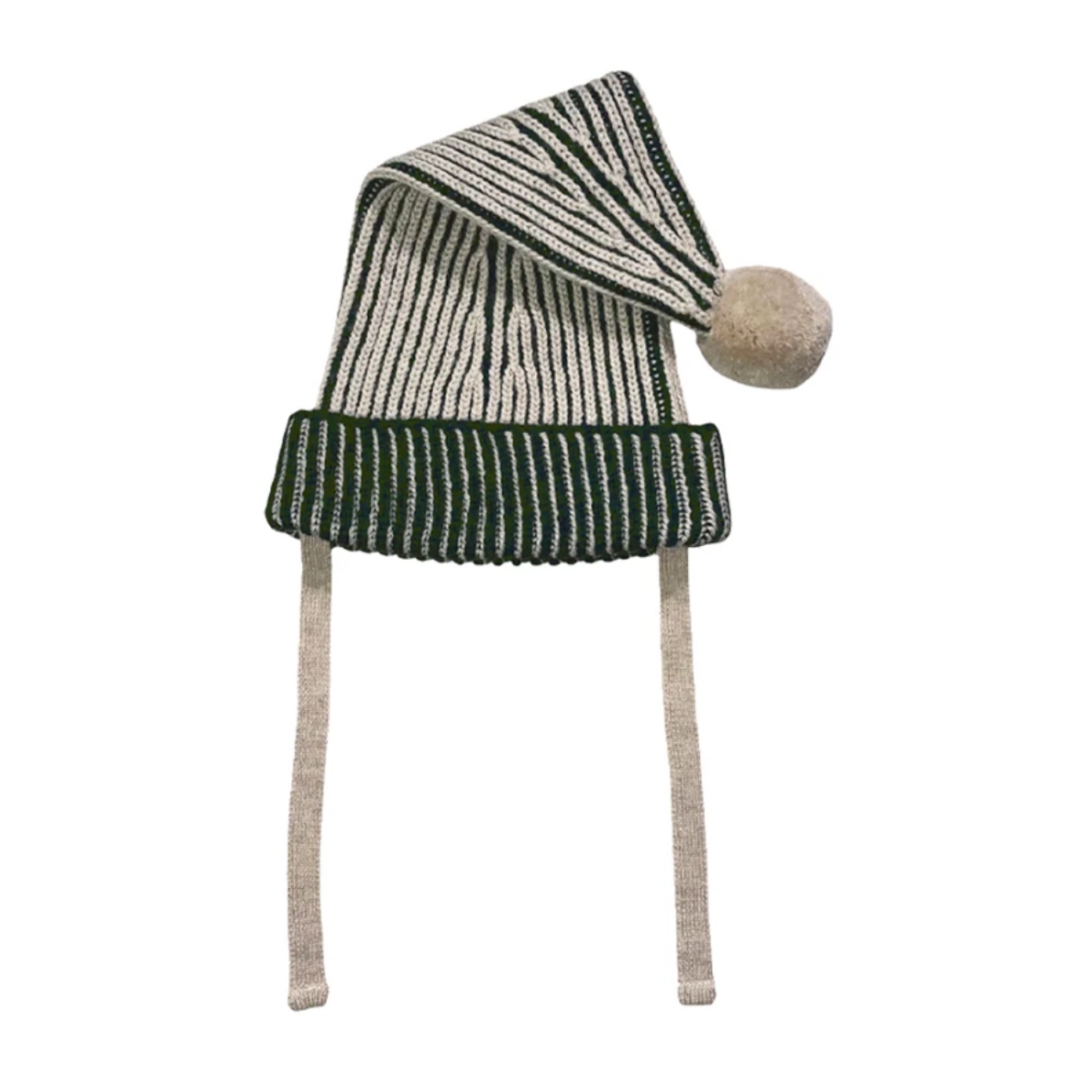 MABLI 羅紋毛球針織帽 JESTER HAT - IVY/ALMOND