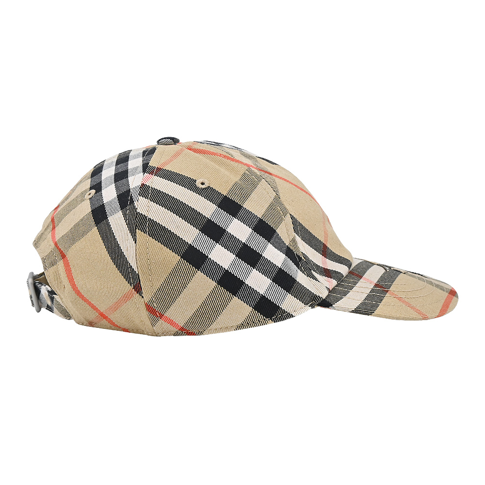 【JS’Maxx】BURBERRY格紋騎士標誌棉質混紡棒球帽(沙色-S/M/L)