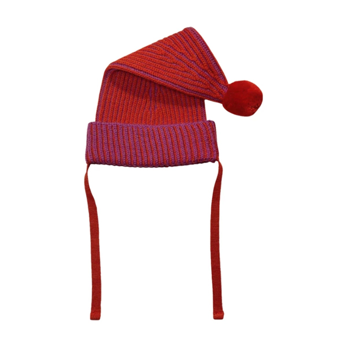 MABLI 羅紋毛球針織帽 JESTER HAT - VIOLET/REDCURRANT