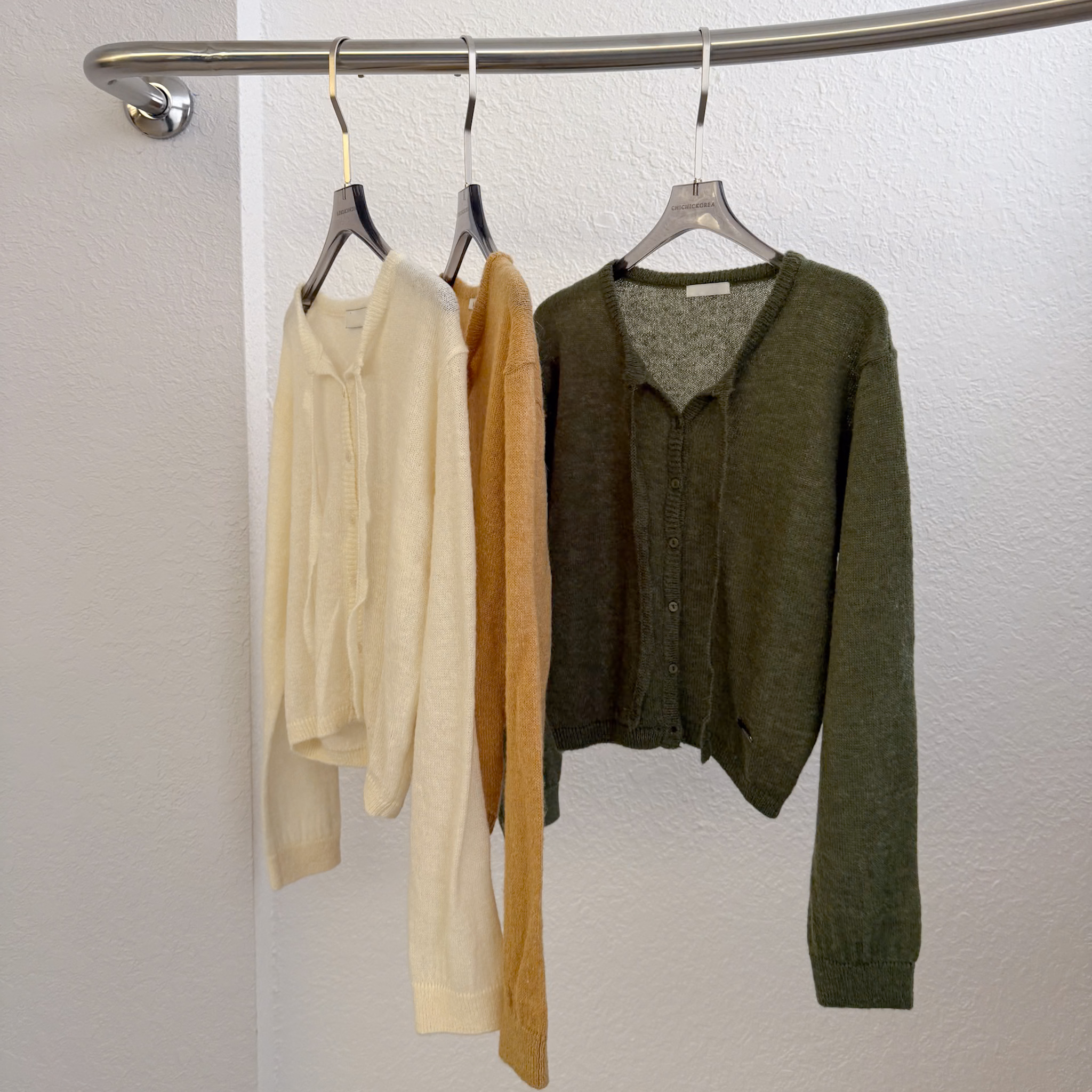 N35 側邊小金屬標綁帶羊毛針織衫(綠)