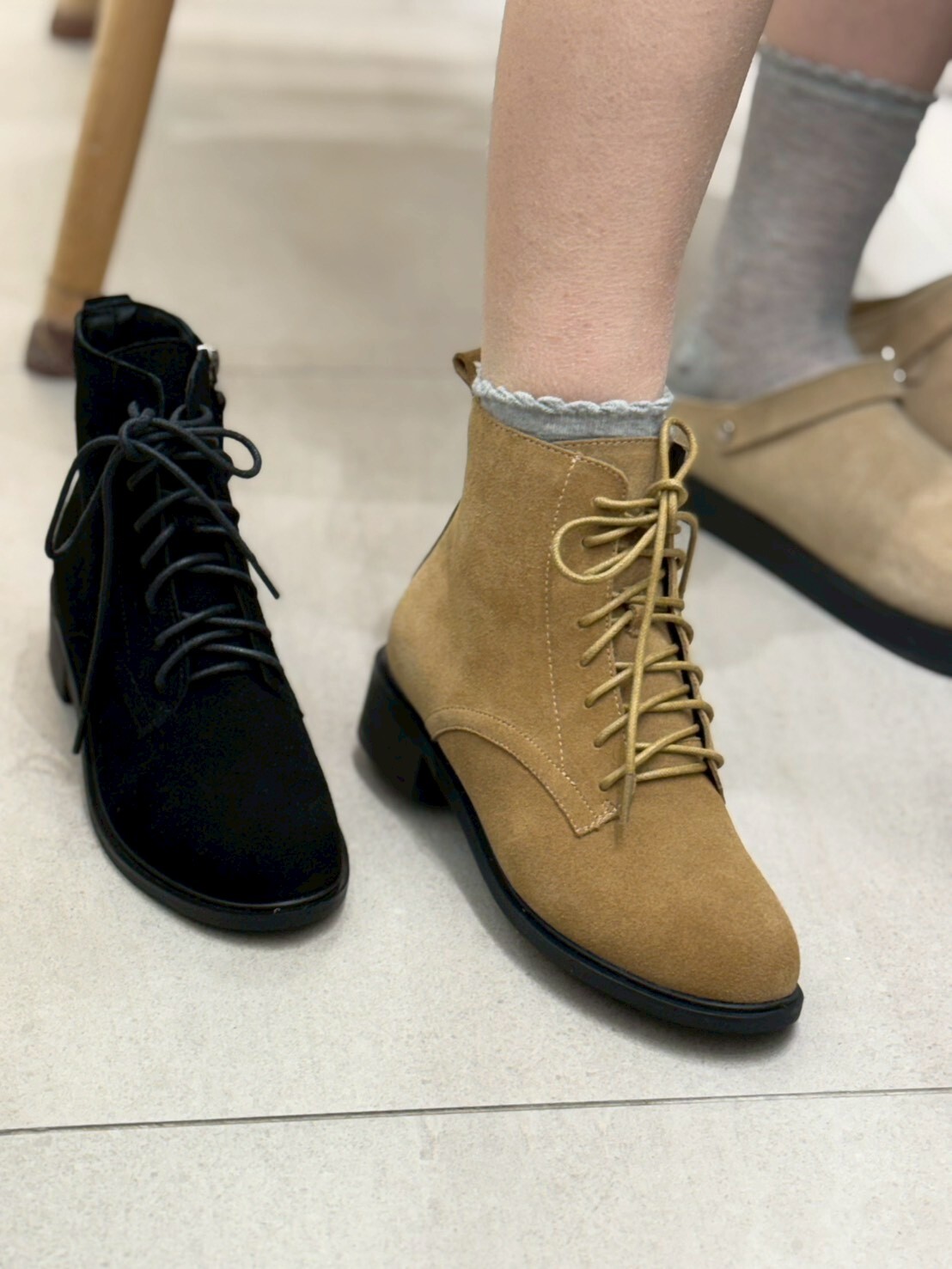 SH5213 英倫牛津綁帶短靴 *真皮足碼*