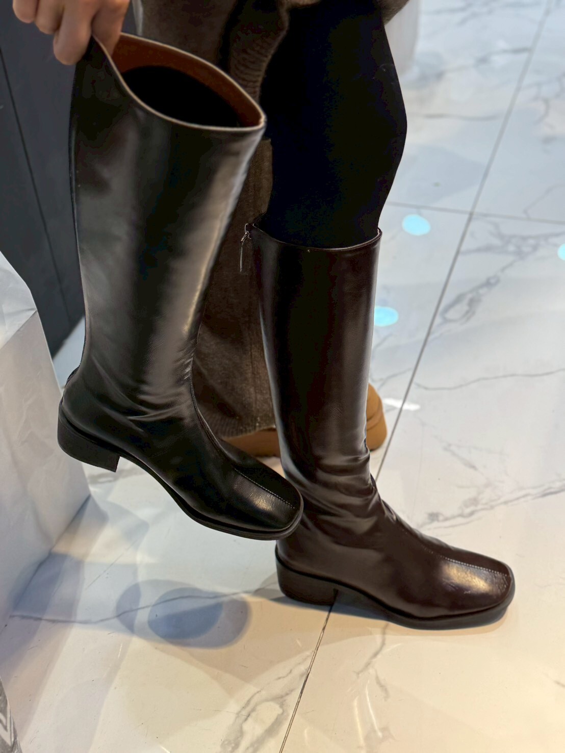 SH5222 滑面PU皮革長靴 *足碼*