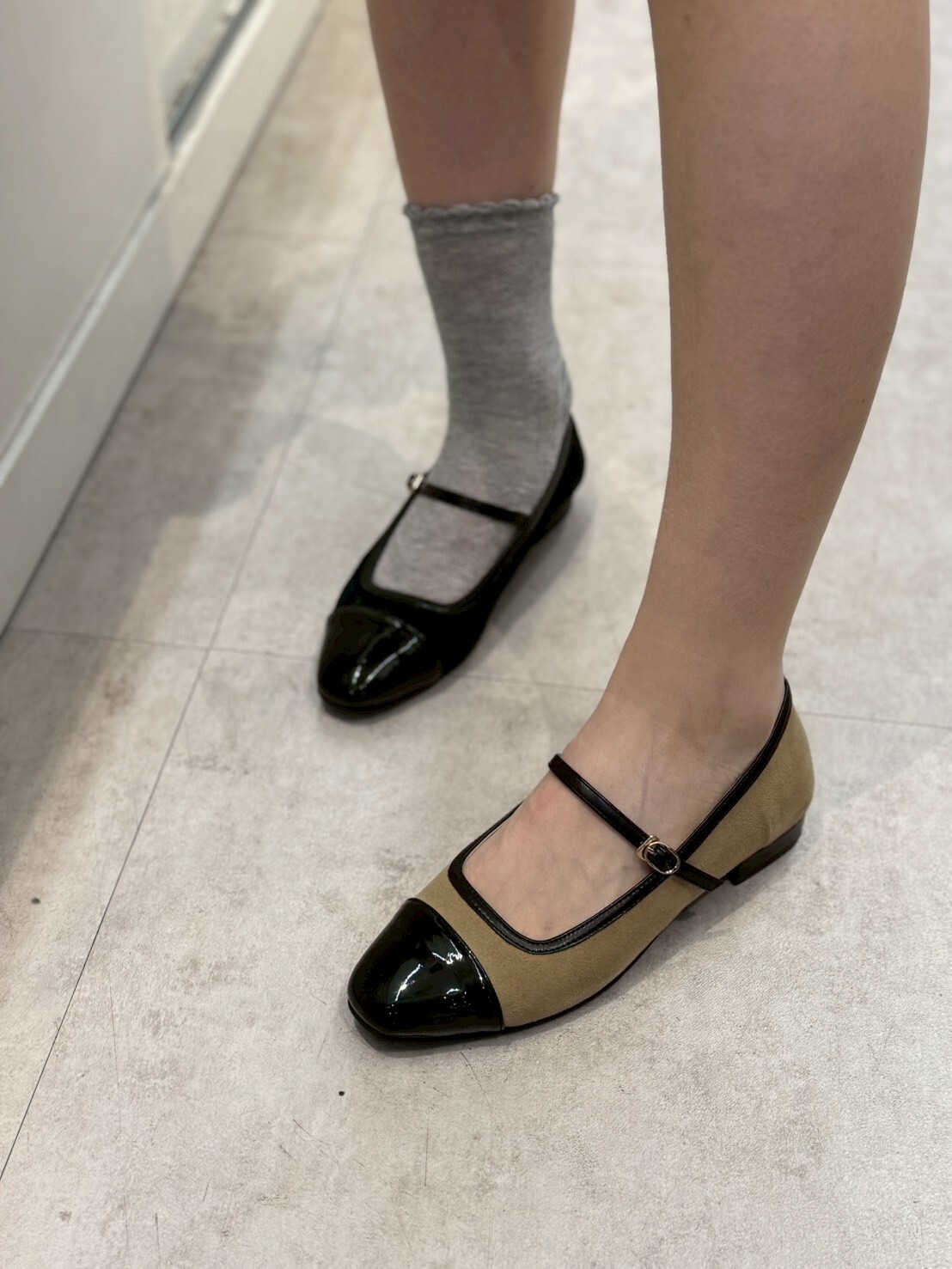 SH5228 雙色拼瑪莉珍 *足碼*