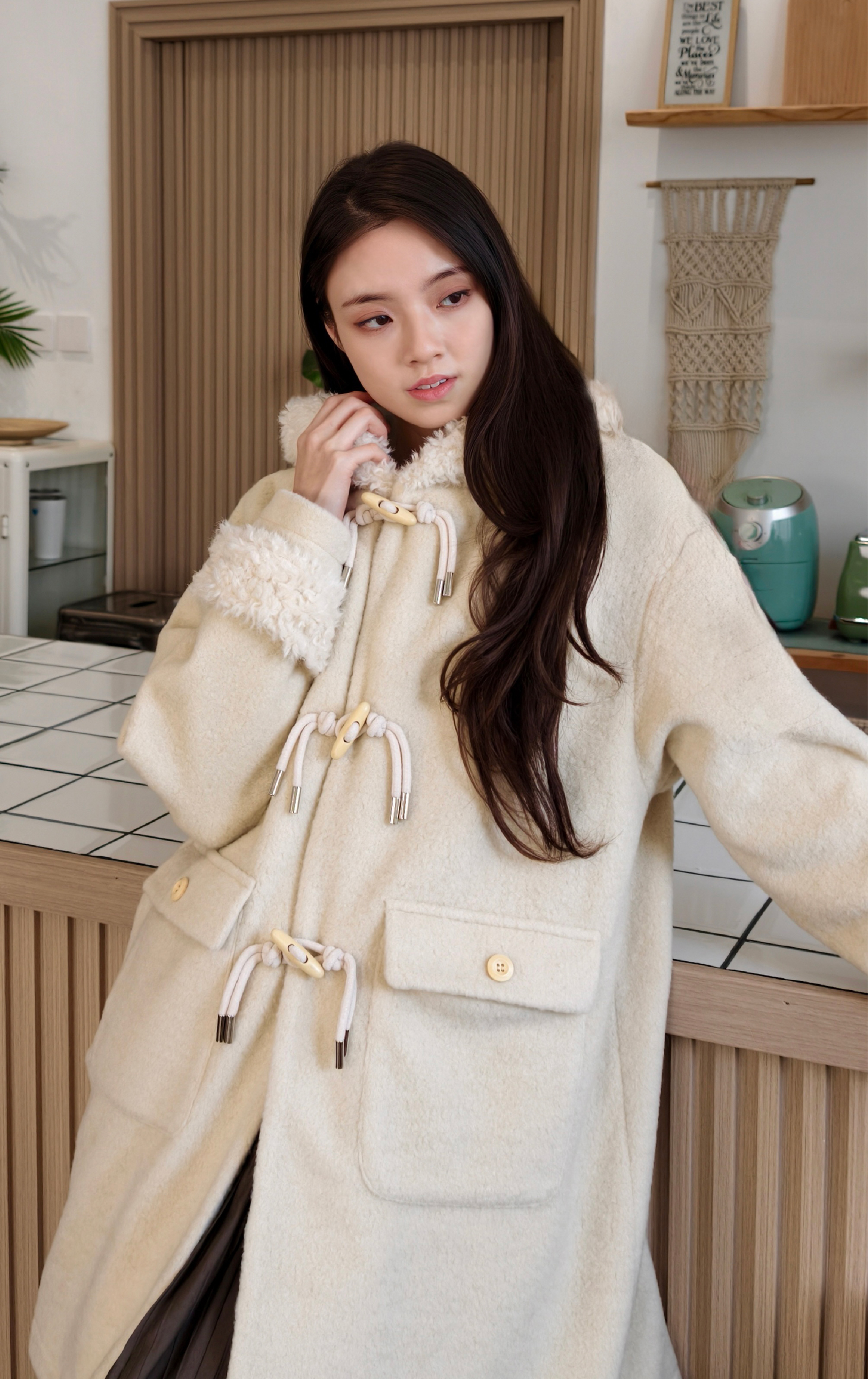 牛角鈕扣翻領外套  JK0173