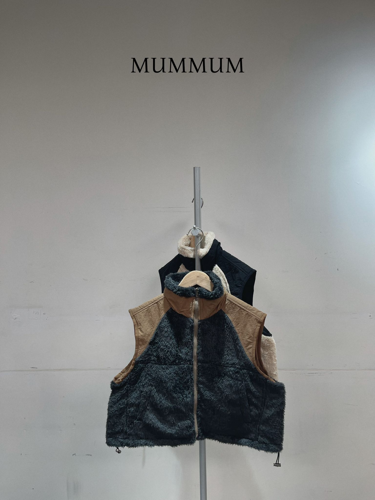 0212880a/型格運動毛毛領背心外套 46/46/21