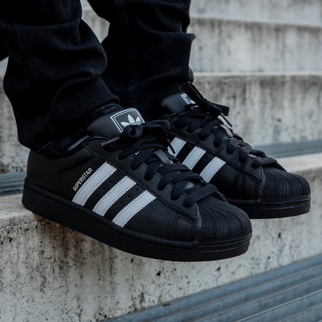 Jennie 同款 ADIDAS SUPERSTAR 2.0 貝殼頭 黑白 黑標 白尾 男女復古休閒鞋 JI0079