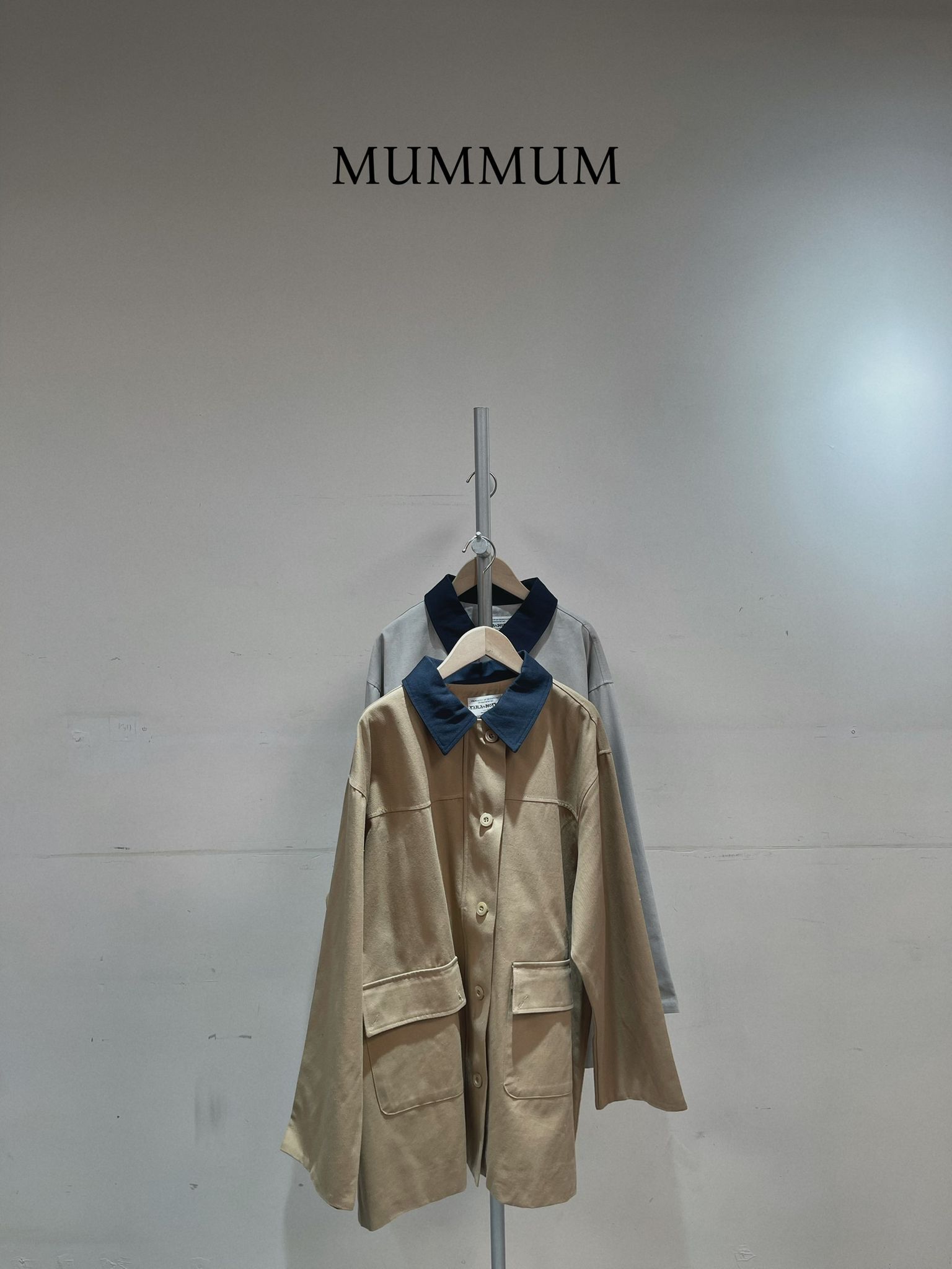 0212882a/法式翻領鈕扣拉鏈外套 50/50/32