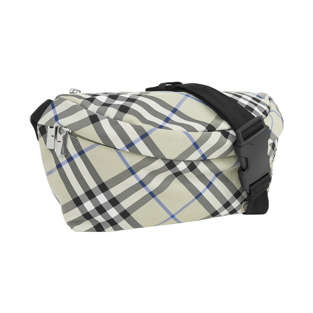 【Burberry】戰馬圖案尼龍格紋腰包(地衣色)