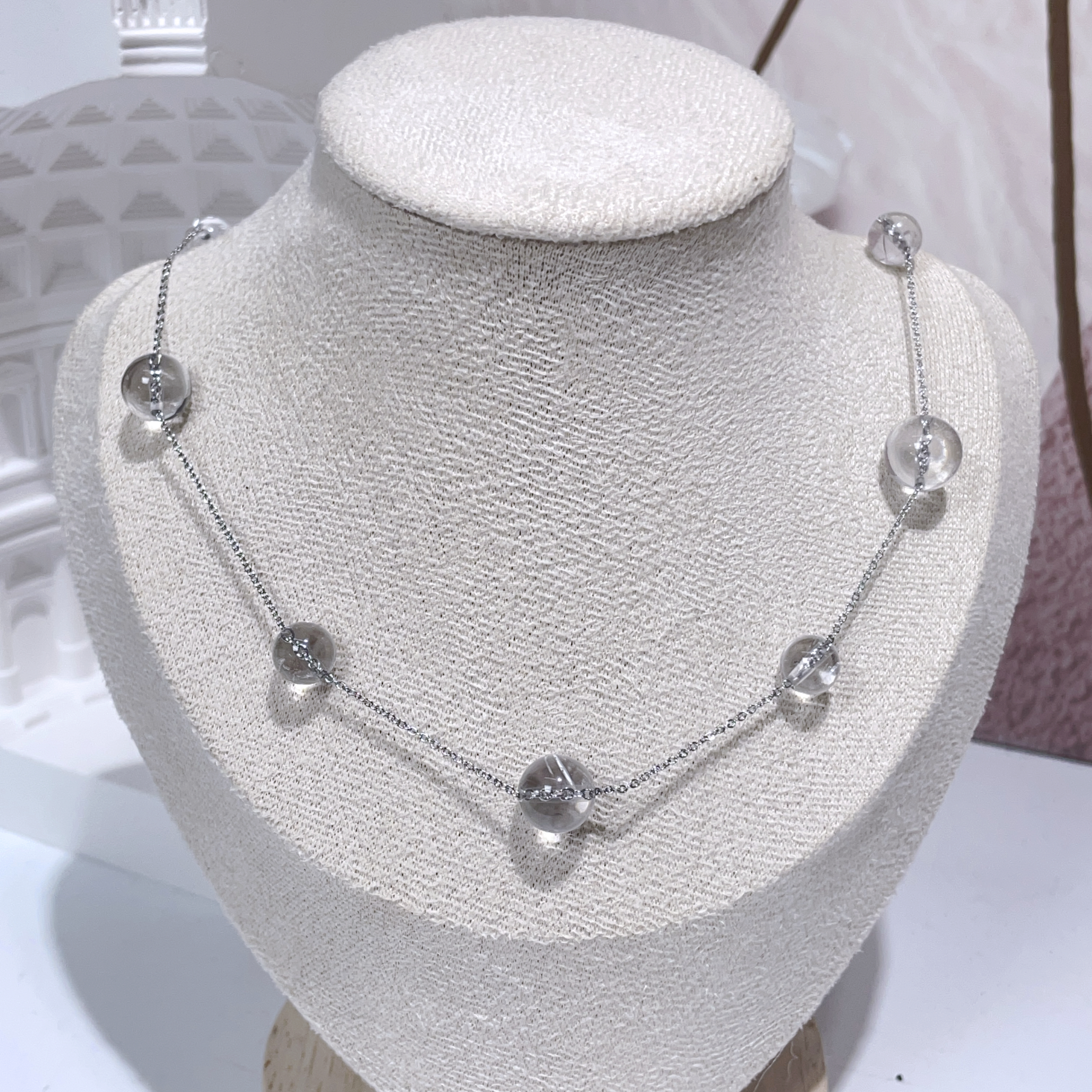 淨體白水晶粒粒頸鏈 54cm