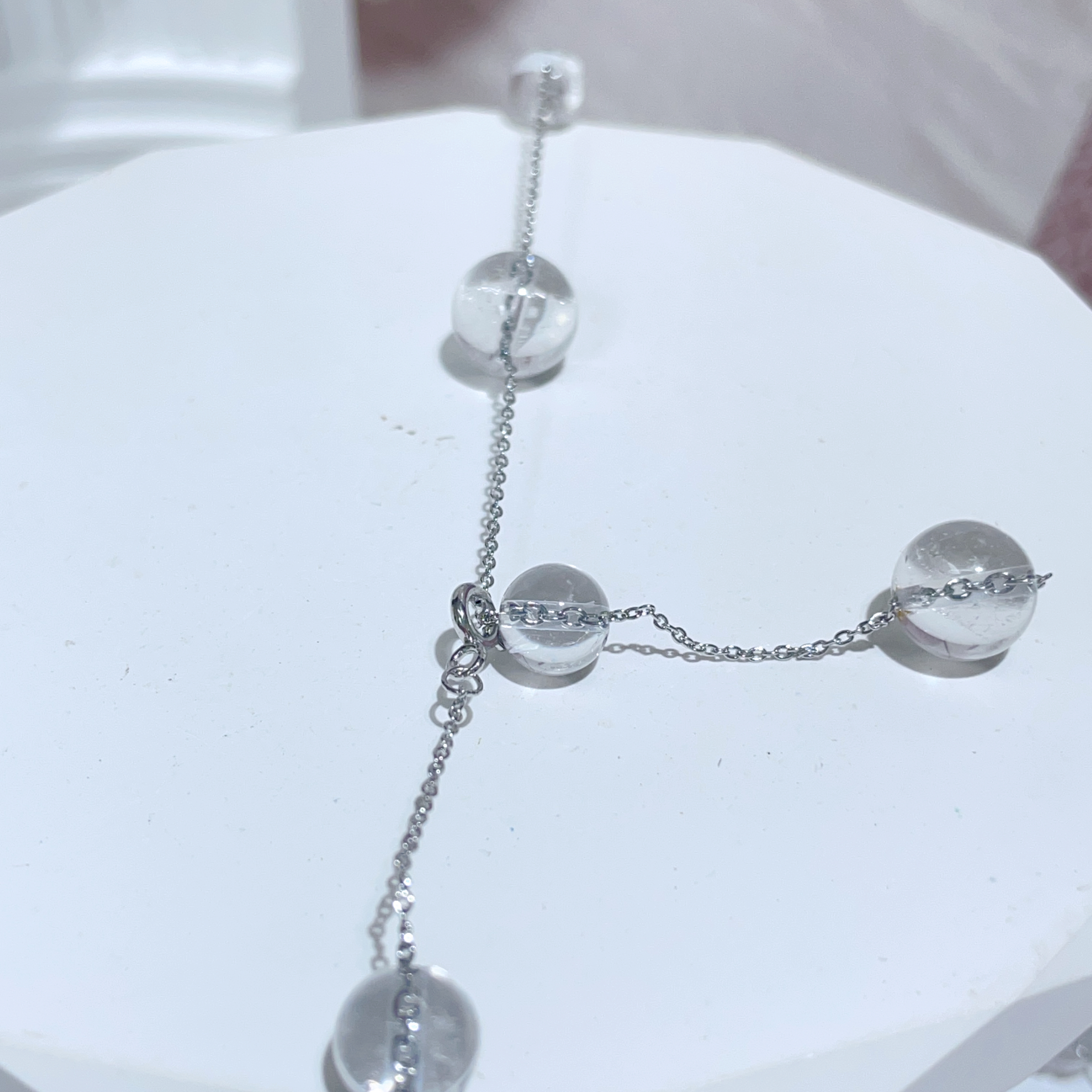 淨體白水晶粒粒頸鏈 54cm