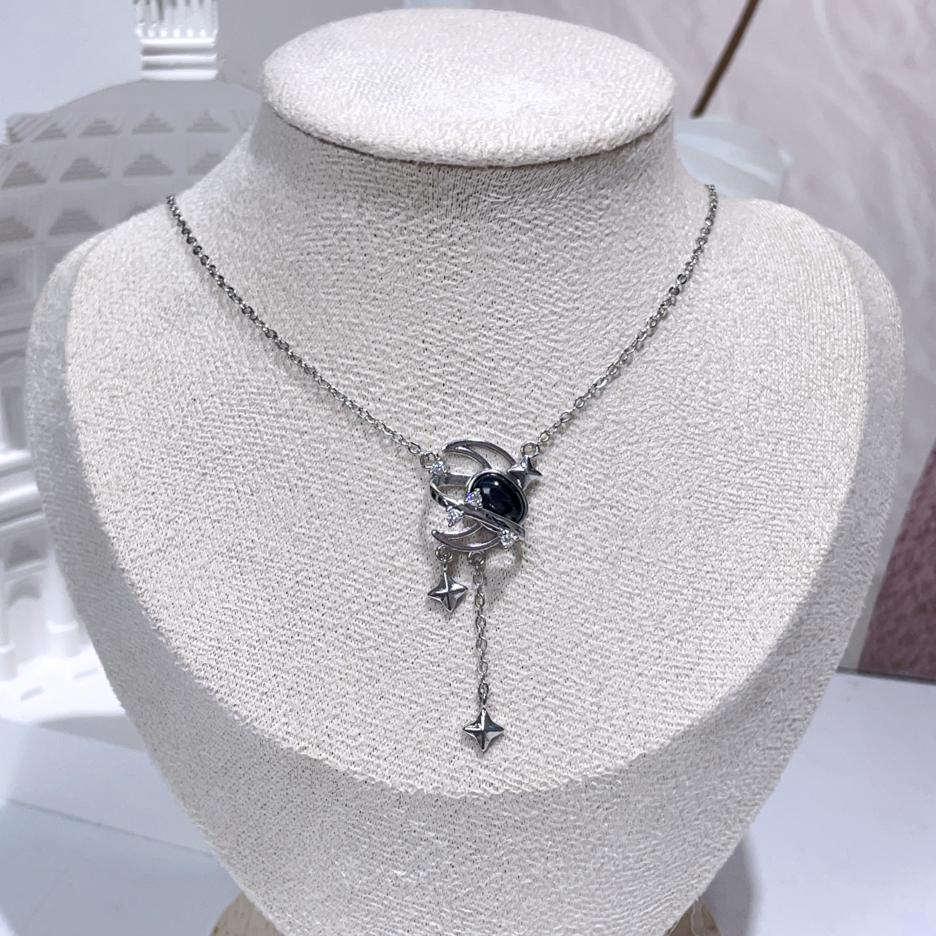 金運石月亮星球頸鏈 43-47cm